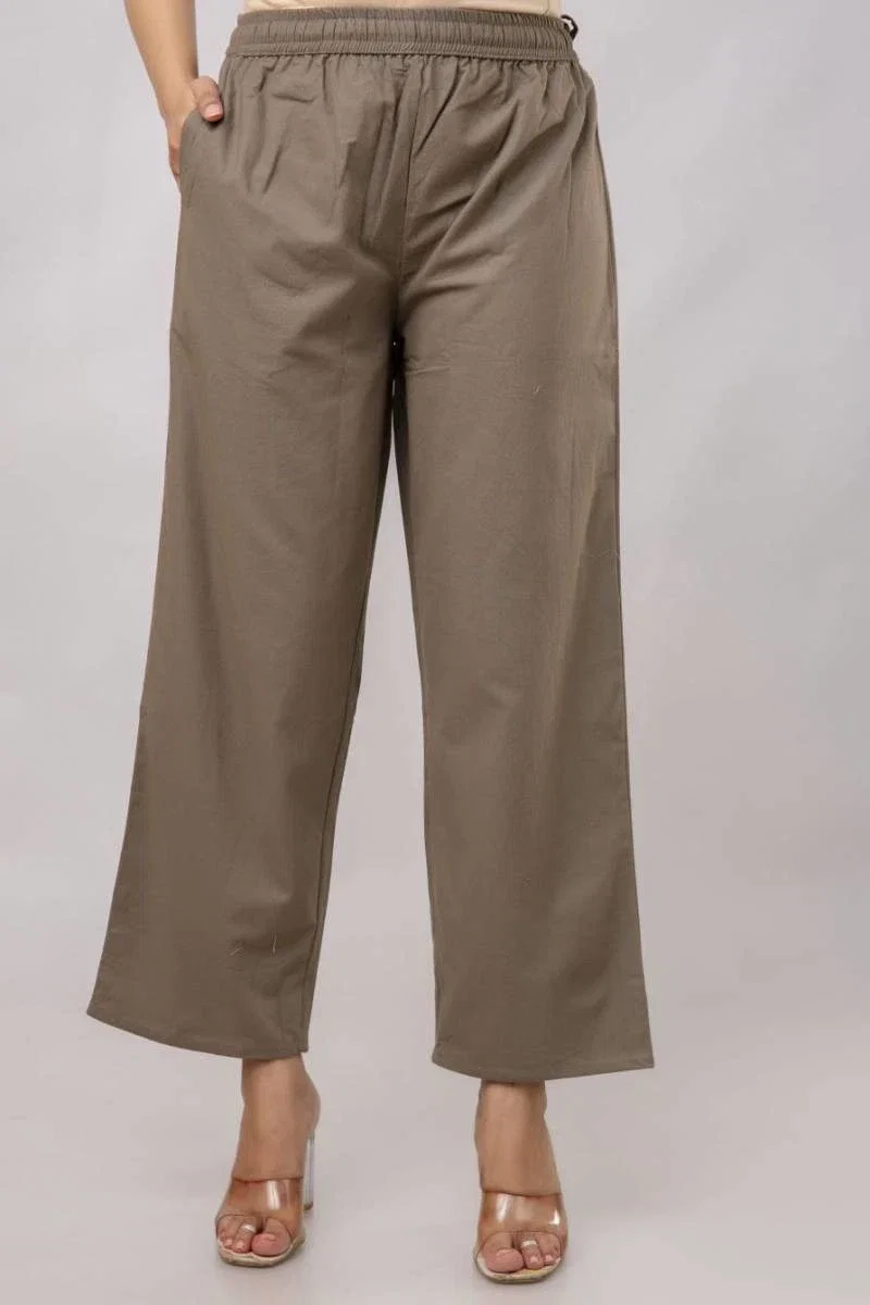 Naisha K 376 Cotton Plazo With Half Elastic And Half Belt