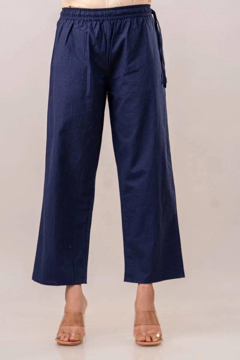 Naisha K 376 Cotton Plazo With Half Elastic And Half Belt