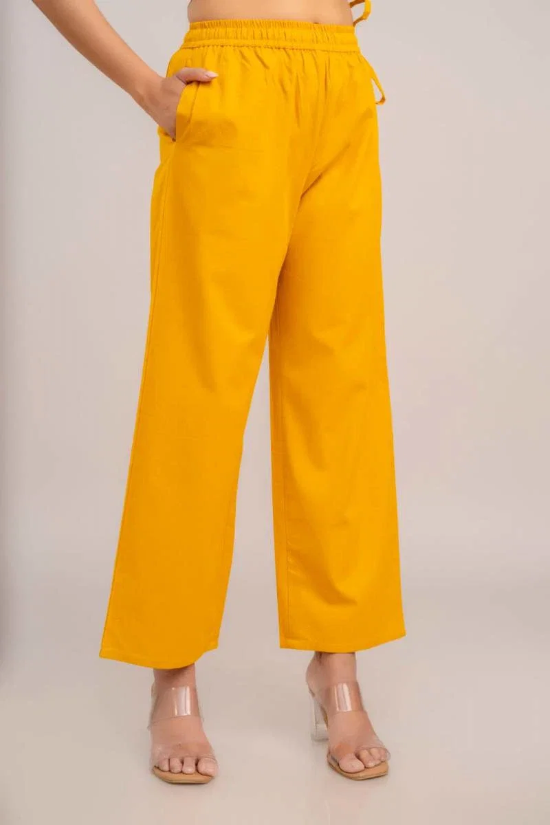 Naisha K 376 Cotton Plazo With Half Elastic And Half Belt