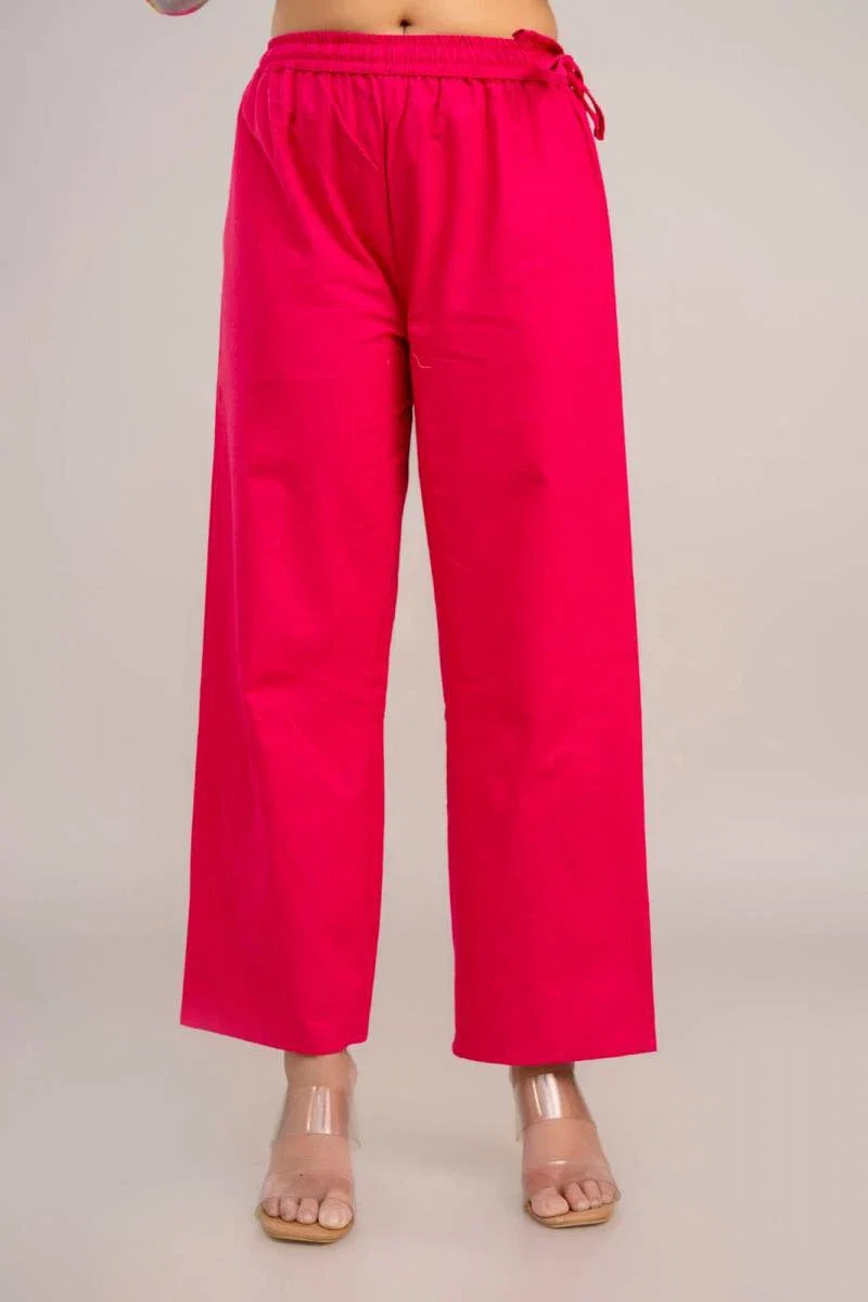 Naisha K 376 Cotton Plazo With Half Elastic And Half Belt
