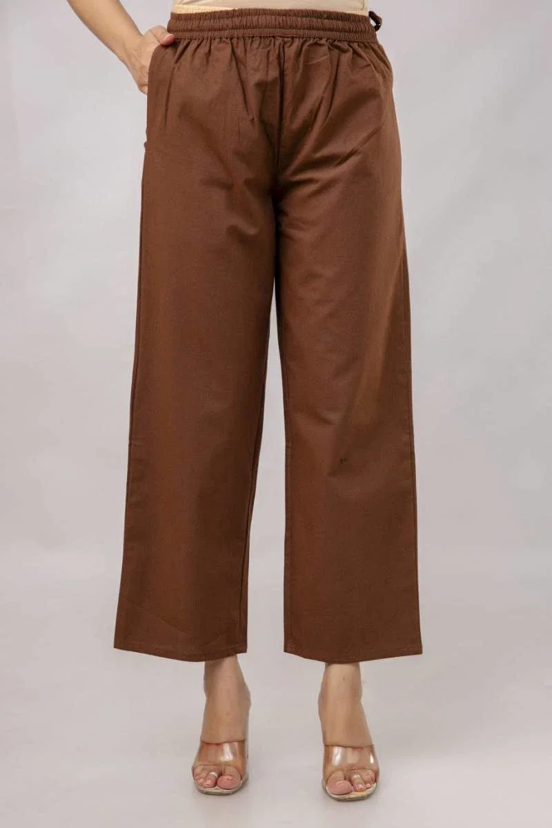Naisha K 376 Cotton Plazo With Half Elastic And Half Belt