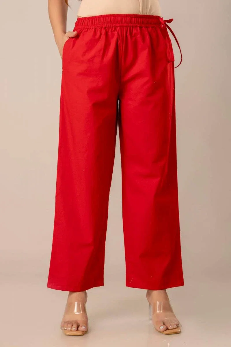 Naisha K 376 Cotton Plazo With Half Elastic And Half Belt