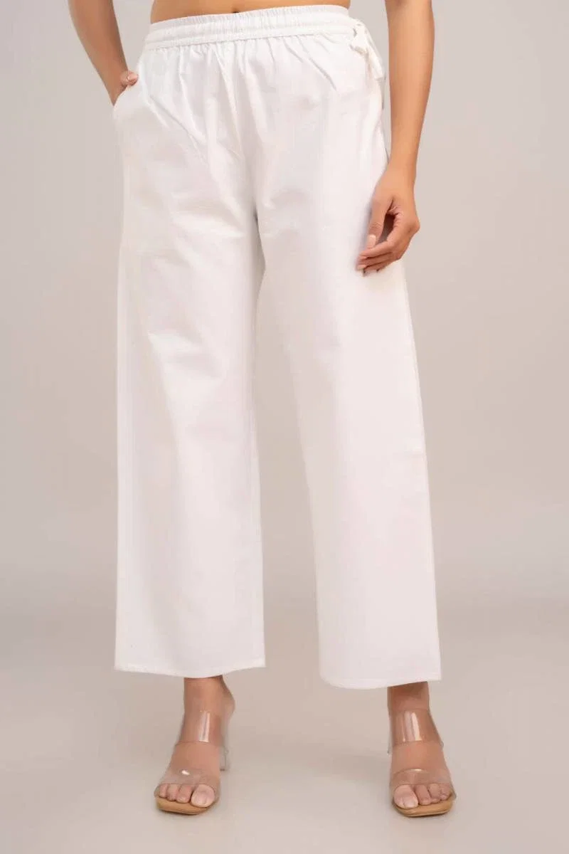 Naisha K 376 Cotton Plazo With Half Elastic And Half Belt