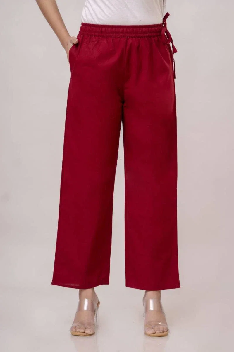 Naisha K 376 Cotton Plazo With Half Elastic And Half Belt