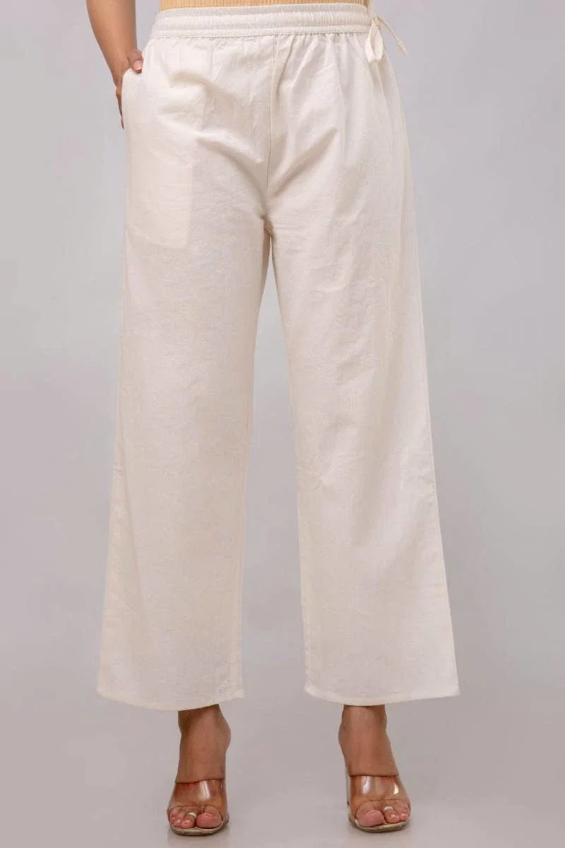 Naisha K 376 Cotton Plazo With Half Elastic And Half Belt
