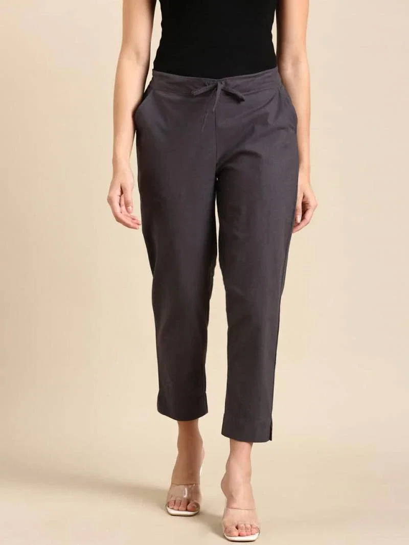 Naisha K 375 Cotton Pants With Half Elastic And Half Belt