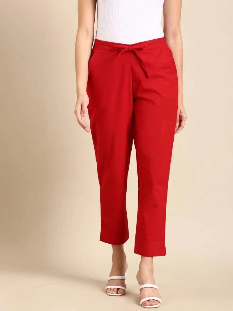 Naisha K 375 Cotton Pants With Half Elastic And Half Belt