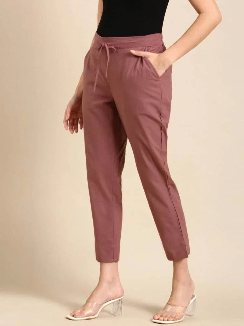 Naisha K 375 Cotton Pants With Half Elastic And Half Belt