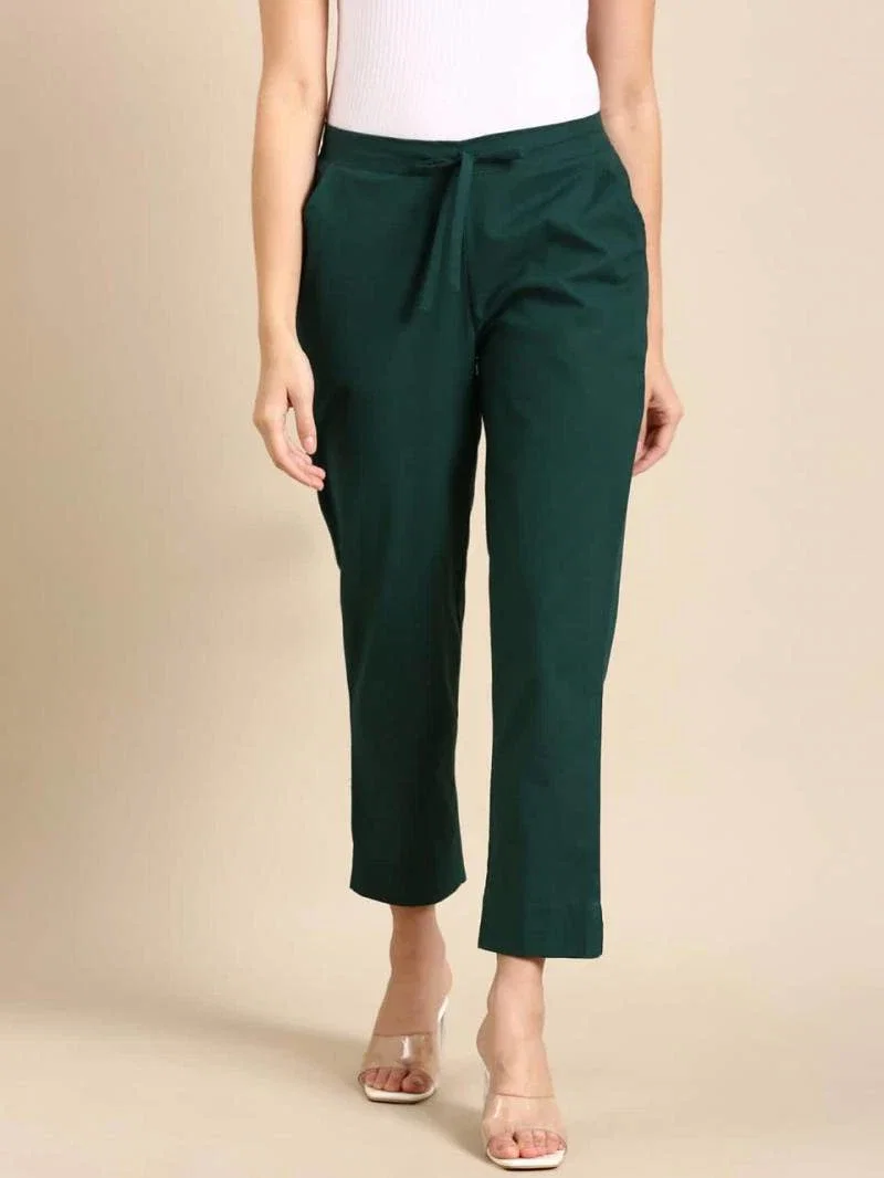 Naisha K 375 Cotton Pants With Half Elastic And Half Belt