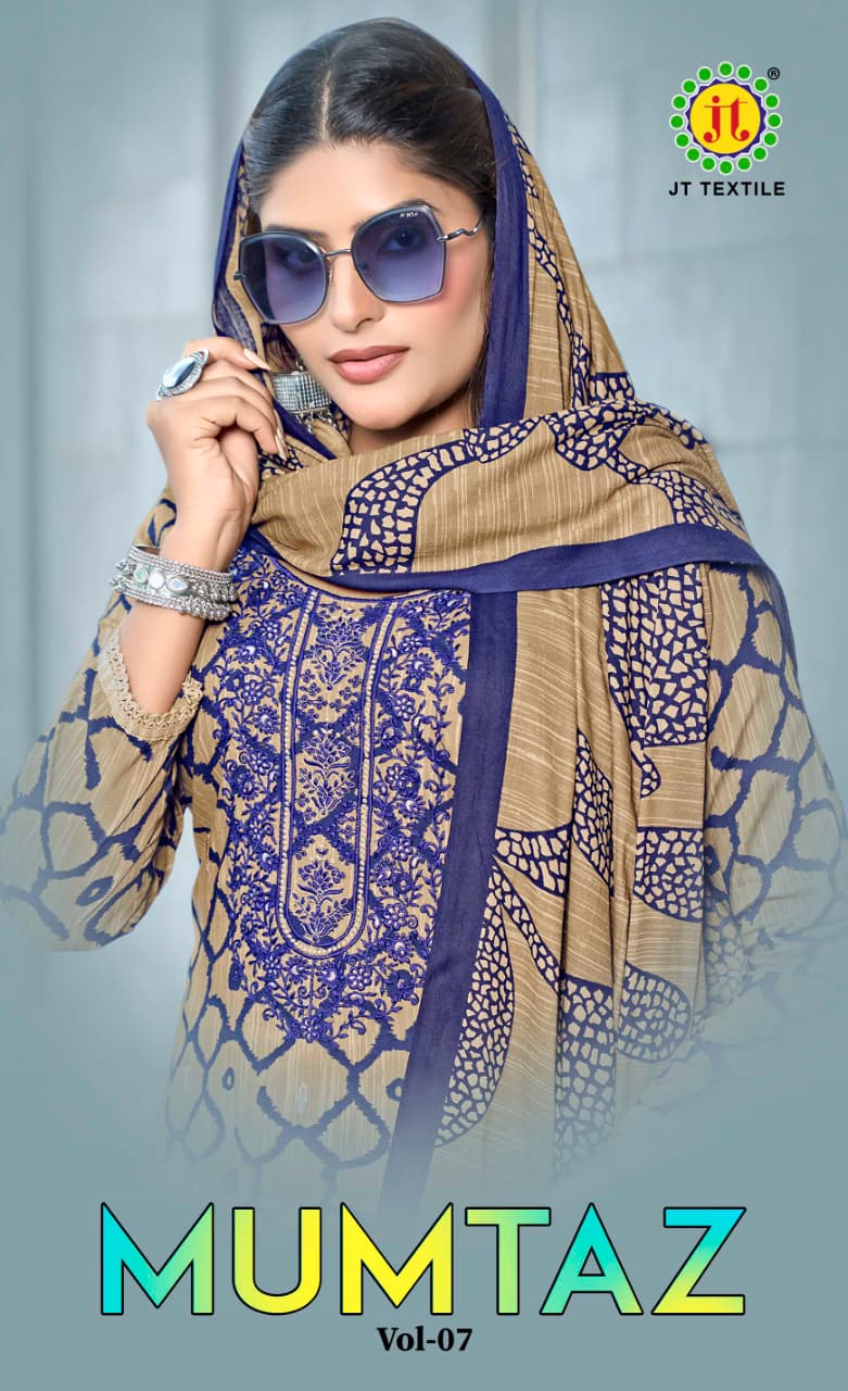Jt Mumtaz Vol 7 Rayon Embroidered Dress Material Collection