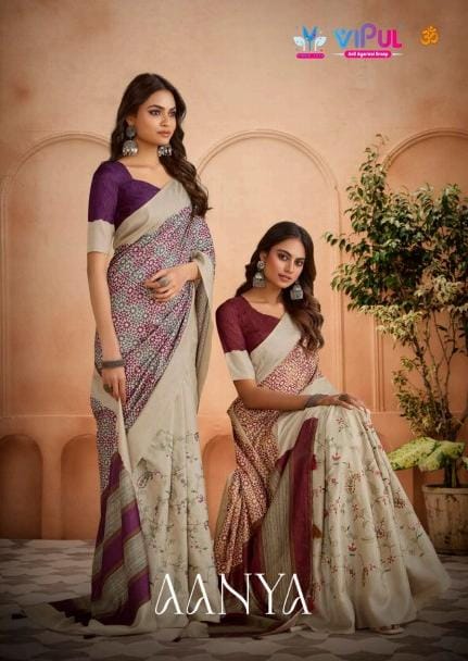 Vipul Aanya Cotton Silk Printed Saree Collection