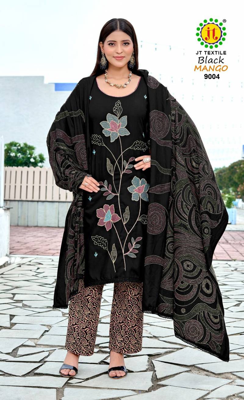 Jt Black Mango Vol 9 Rayon Coding Work Dress Material Collection