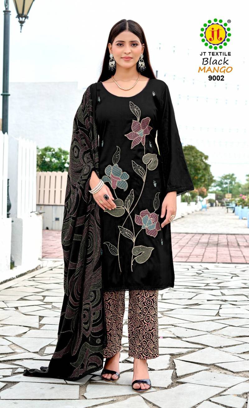 Jt Black Mango Vol 9 Rayon Coding Work Dress Material Collection