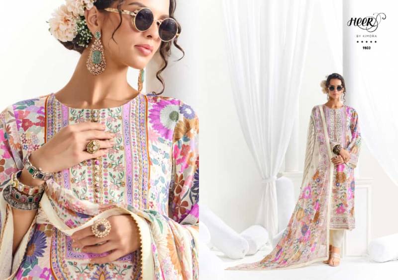 Kimora Heer Chamak Muslin Digital Print Kinari Gotta Work Salwar Kameez