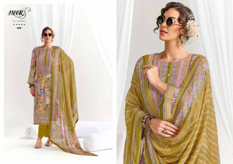 Kimora Heer Chamak Muslin Digital Print Kinari Gotta Work Salwar Kameez