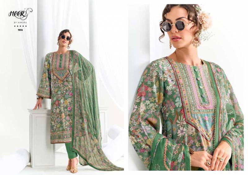 Kimora Heer Chamak Muslin Digital Print Kinari Gotta Work Salwar Kameez