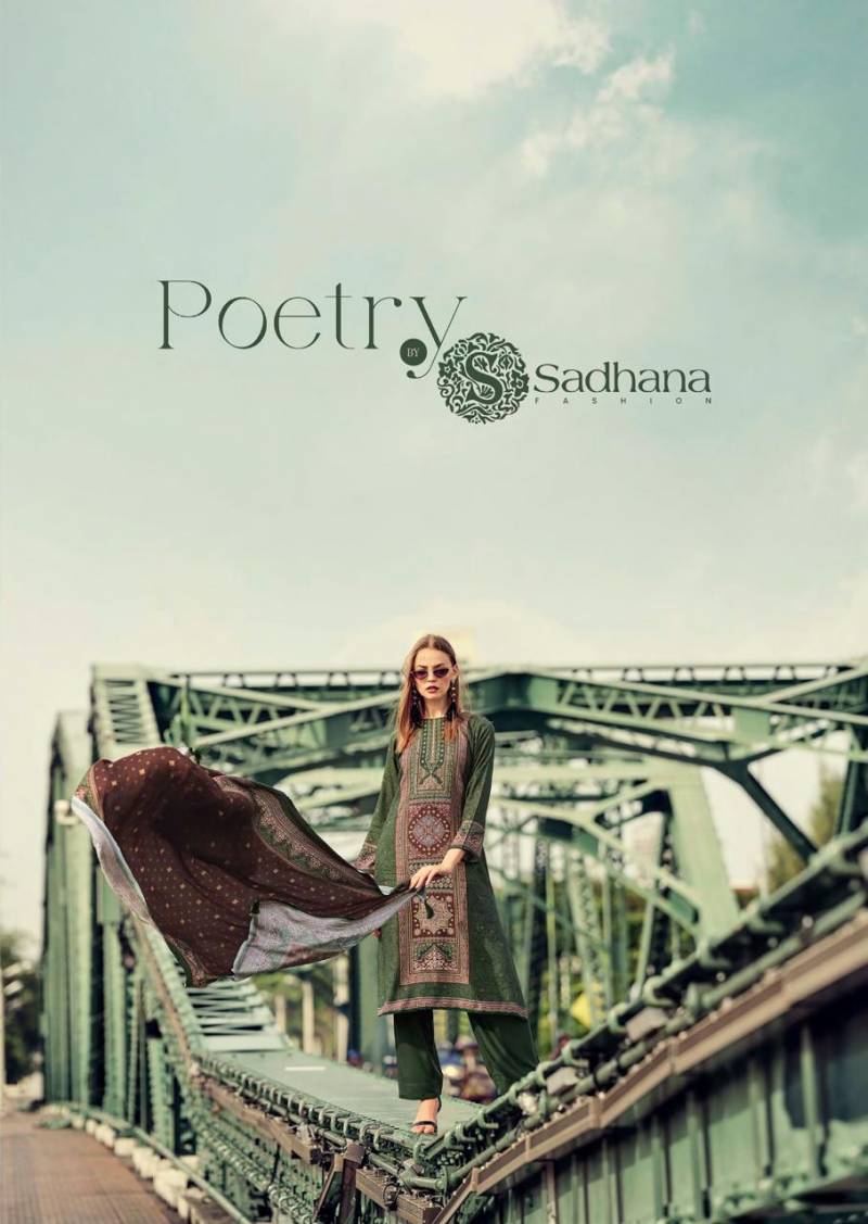Sadhana Poetry Viscose Pashmina Print Khatli Work Salwar Kameez