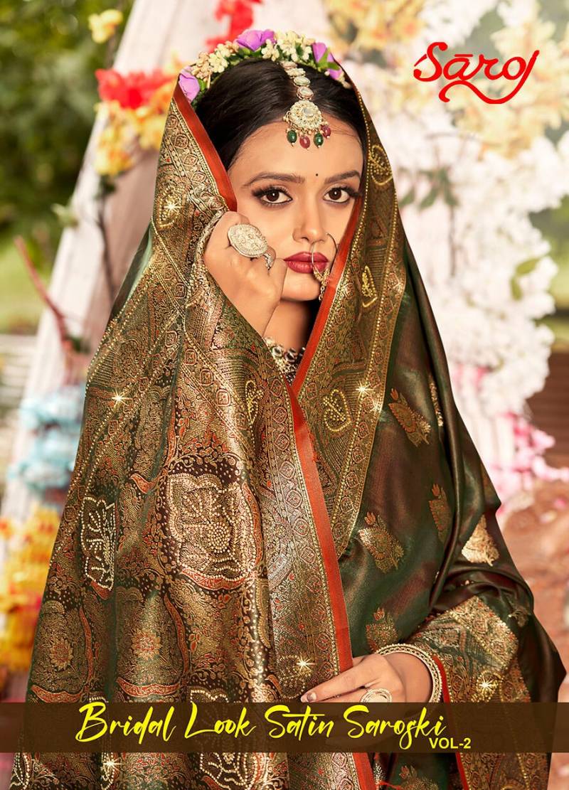 Saroj Bridal Look Satin Saroski Vol 2 Fancy Satin Silk Saree Collection