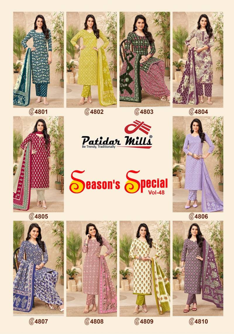 Patidar Season Special Vol 48 Pure Cotton Printed Dress Material