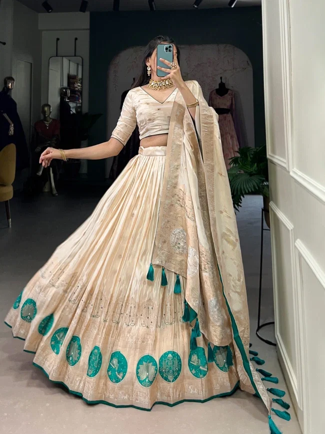 Lekha yf 2048 Pure Shimmer Weaving Worked Designer Lehenga Collection