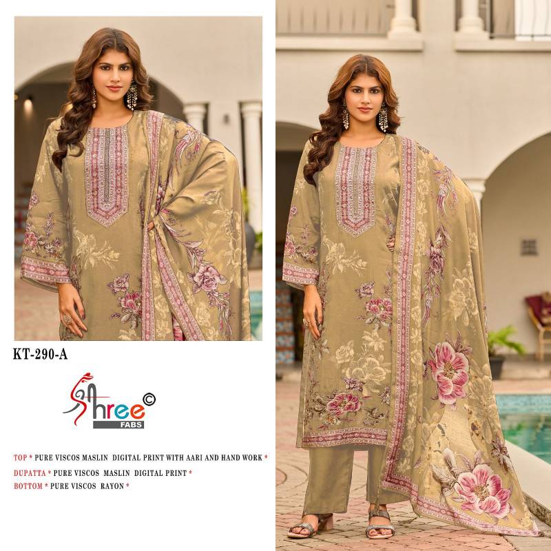 Shree Kt 290 Maslin Viscose Digital Print Dress Material