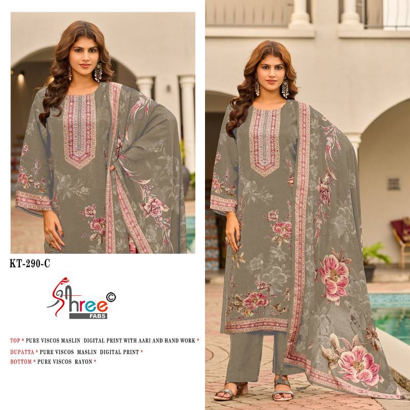 Shree Kt 290 Maslin Viscose Digital Print Dress Material