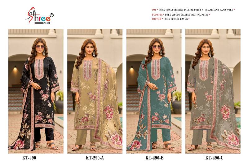 Shree Kt 290 Maslin Viscose Digital Print Dress Material