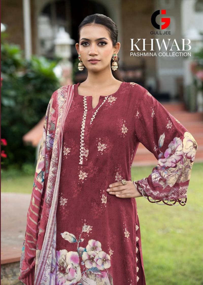 Gull Jee Khwab Viscose Pashmina Digital Print Embroidery Salwar Kameez