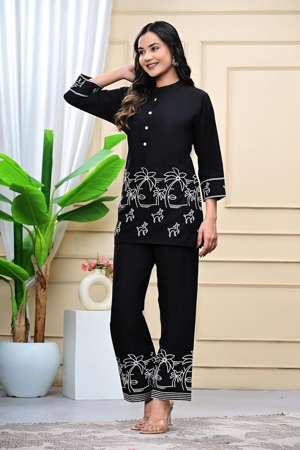 Lekha Kam T2 Rayon Silk Embroidery Co Ord Set