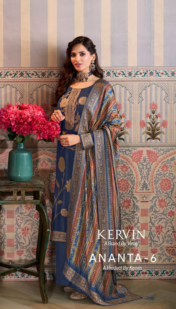 Vinay Kervin Ananta Vol 6 Viscose Pashmina Jacquard Salwar Kameez