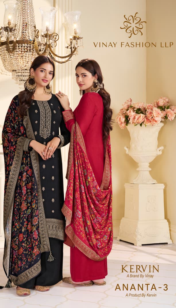 Vinay Kervin Ananta Vol 3 Viscose Pashmina Jacquard Salwar Kameez