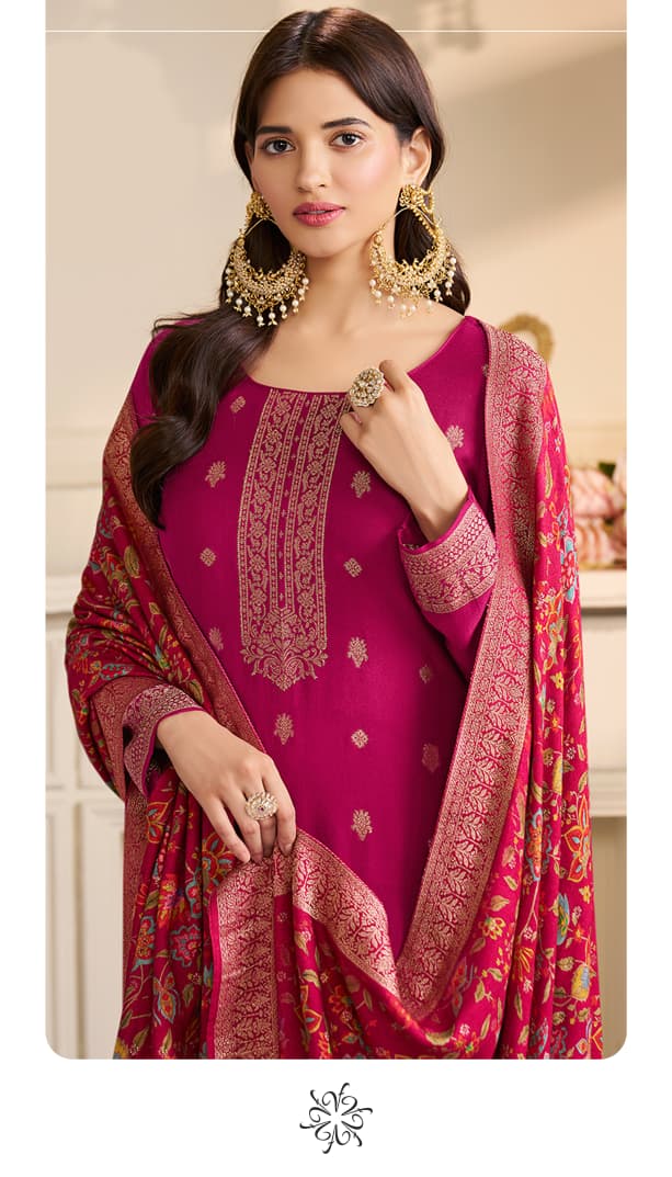 Vinay Kervin Ananta Vol 3 Viscose Pashmina Jacquard Salwar Kameez