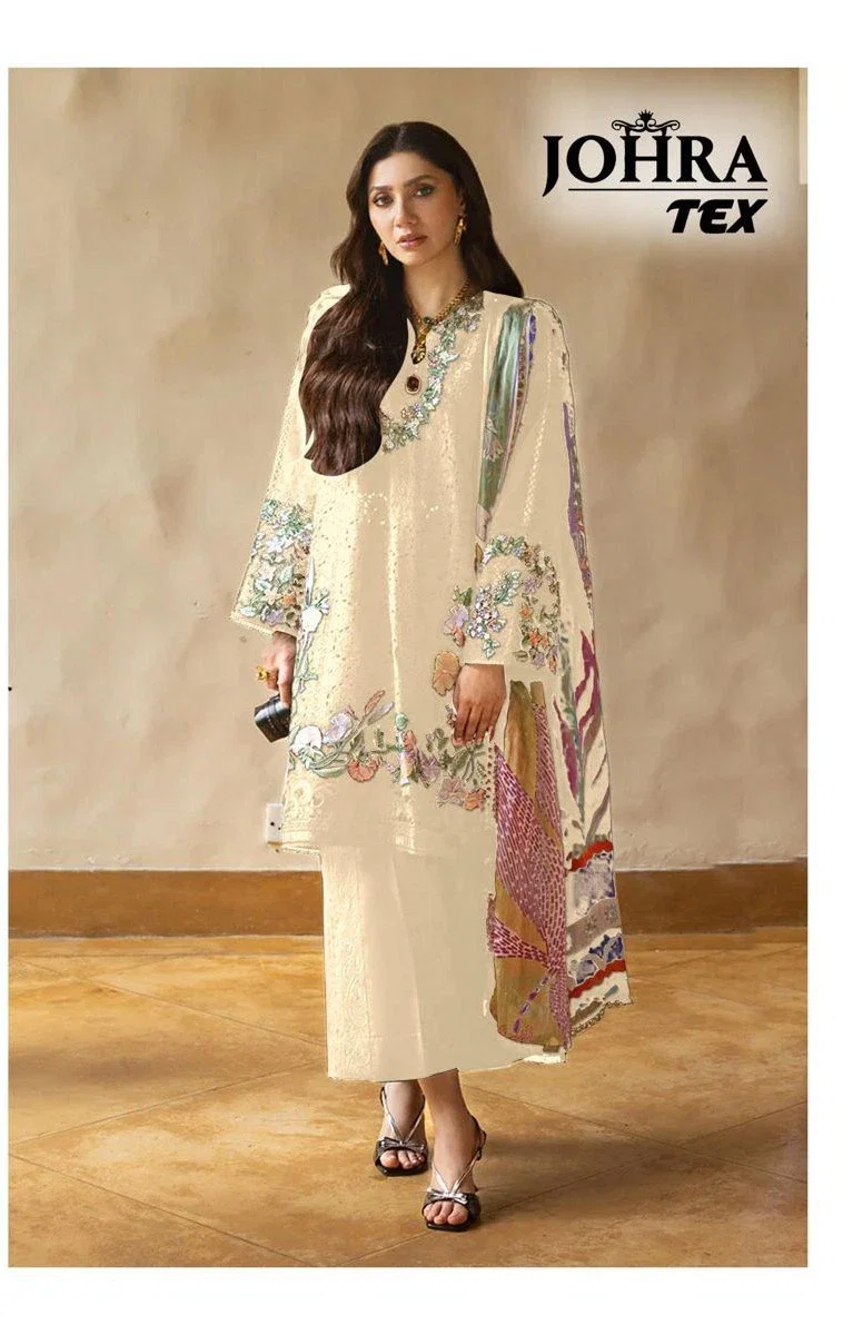 Johra Tex 176 E Cambric Cotton Embroidery Pakistani Salwar Kameez