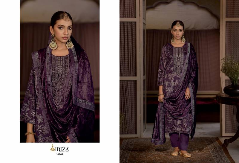 Ibiza Kalasheel Velvet Brasso Digital Print Embroidery Salwar Kameez