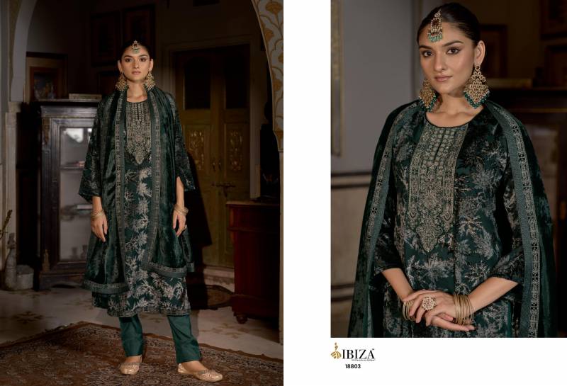 Ibiza Kalasheel Velvet Brasso Digital Print Embroidery Salwar Kameez