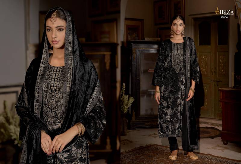 Ibiza Kalasheel Velvet Brasso Digital Print Embroidery Salwar Kameez