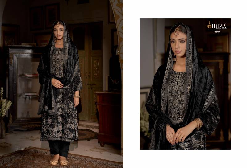 Ibiza Kalasheel Velvet Brasso Digital Print Embroidery Salwar Kameez