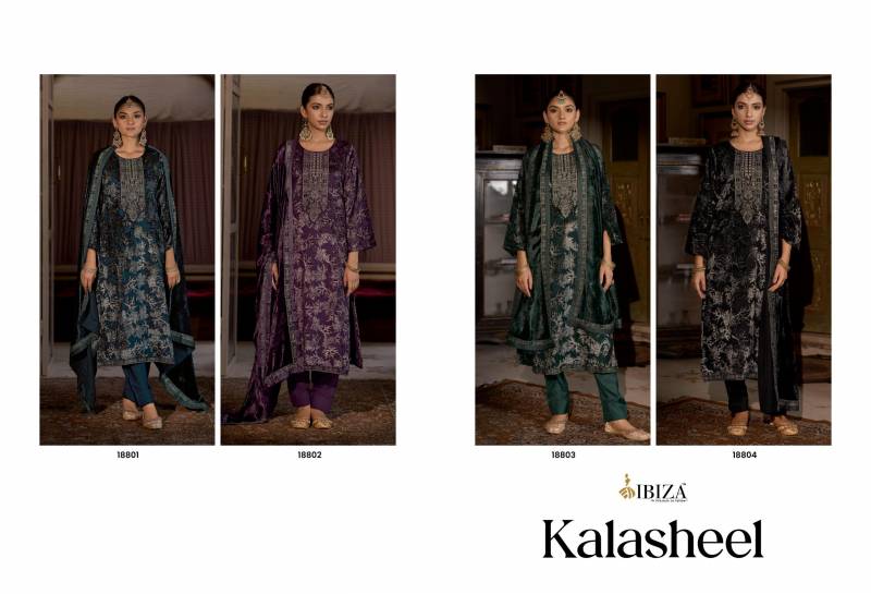 Ibiza Kalasheel Velvet Brasso Digital Print Embroidery Salwar Kameez