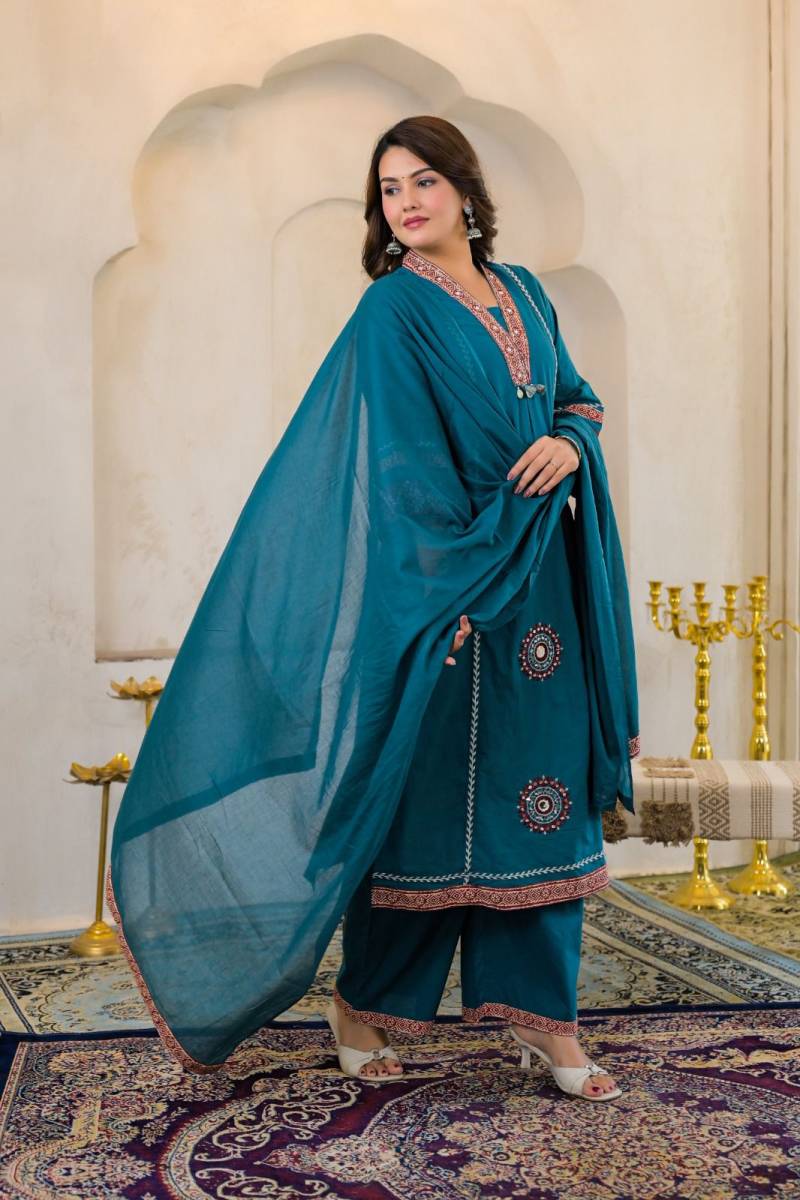 Naisha K 387 Cotton Casual And Stylish Wear Kurti Pant And Dupatta