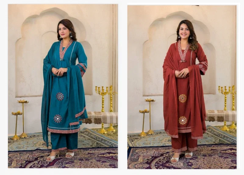 Naisha K 387 Cotton Casual And Stylish Wear Kurti Pant And Dupatta