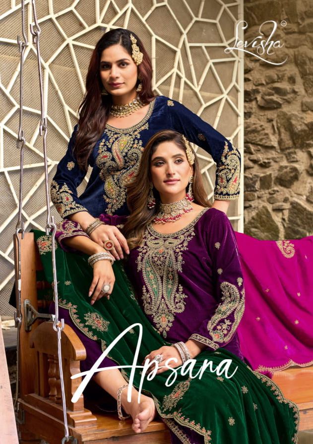 Levisha Apsara Pure Velvet Pakistani Dress Material Collection