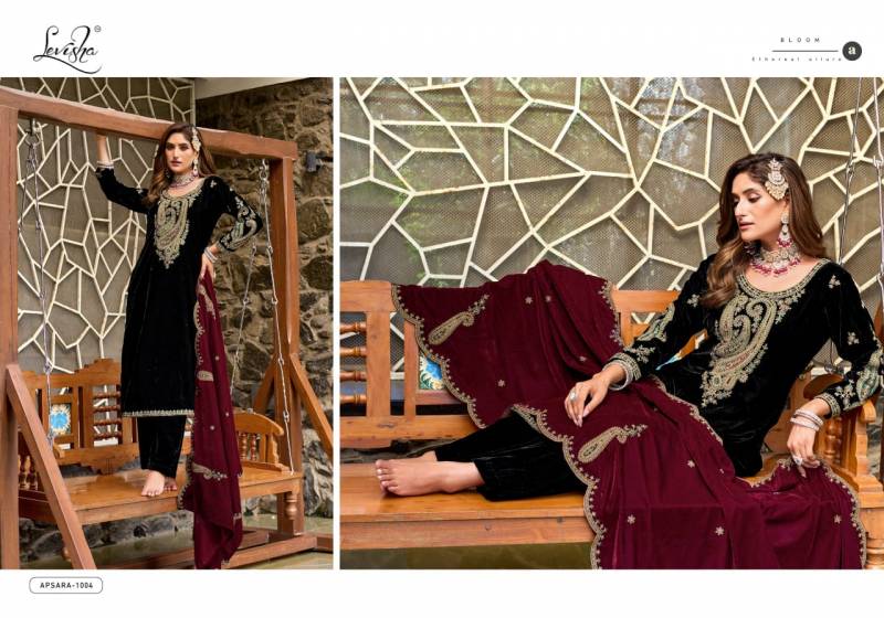Levisha Apsara Pure Velvet Pakistani Dress Material Collection