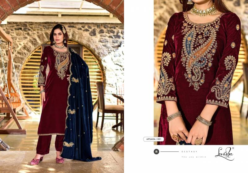 Levisha Apsara Pure Velvet Pakistani Dress Material Collection