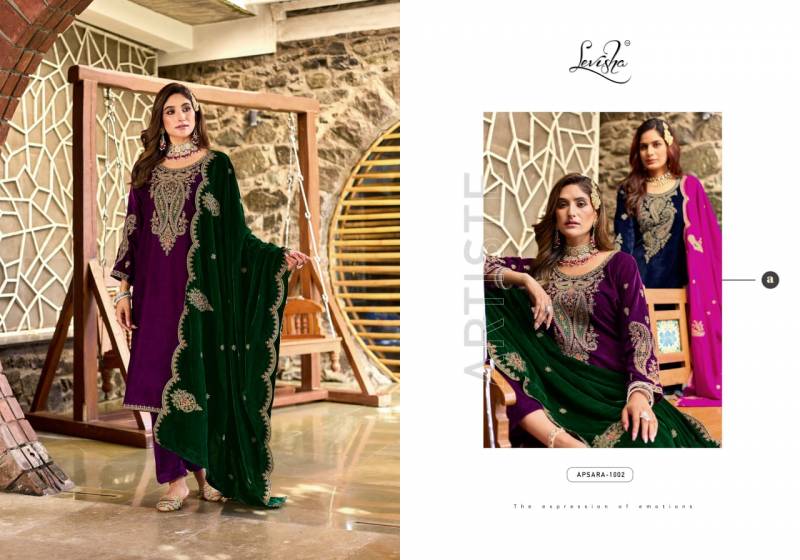 Levisha Apsara Pure Velvet Pakistani Dress Material Collection