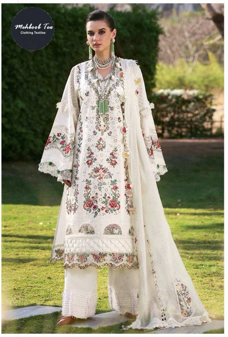 Mehboob Tex 1756 And 1757 Cotton Self Embroidery Pakistani Salwar Suits