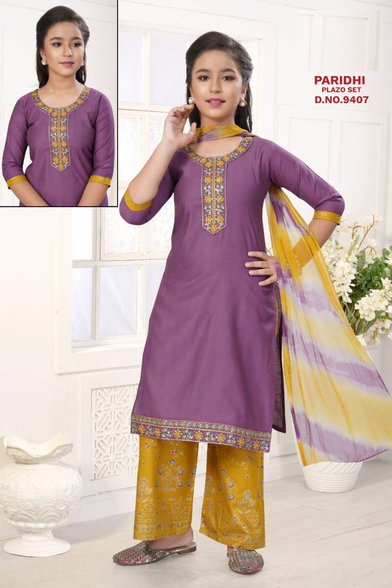 Paridhi Plazo Set 9407 Vatican Kids Wear Kurti And Bottom Dupatta