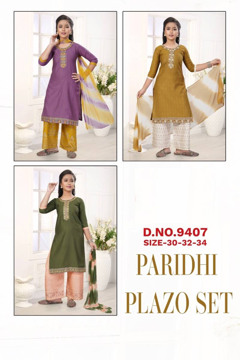 Paridhi Plazo Set 9407 Vatican Kids Wear Kurti And Bottom Dupatta