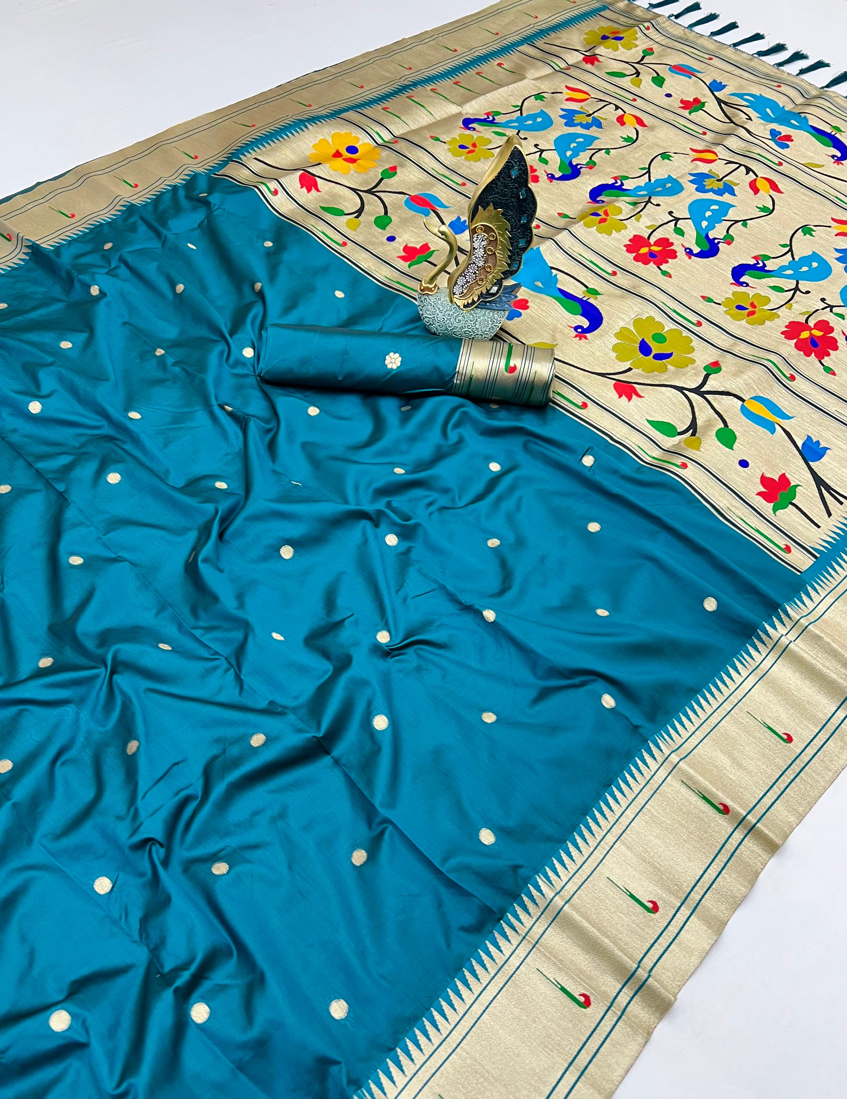 Lekha Karma Paithani Vol 3 Pethani Silk Zari And Meenakari Weaving Saree