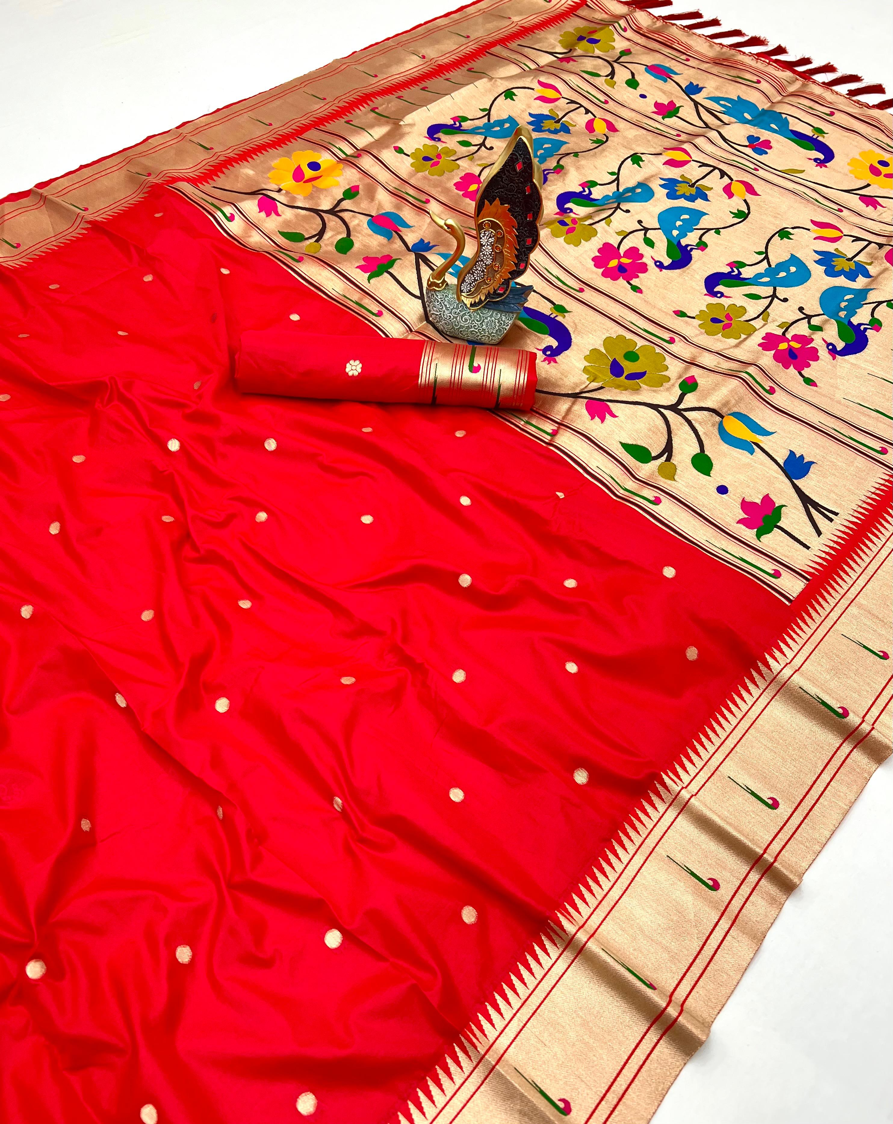 Lekha Karma Paithani Vol 3 Pethani Silk Zari And Meenakari Weaving Saree
