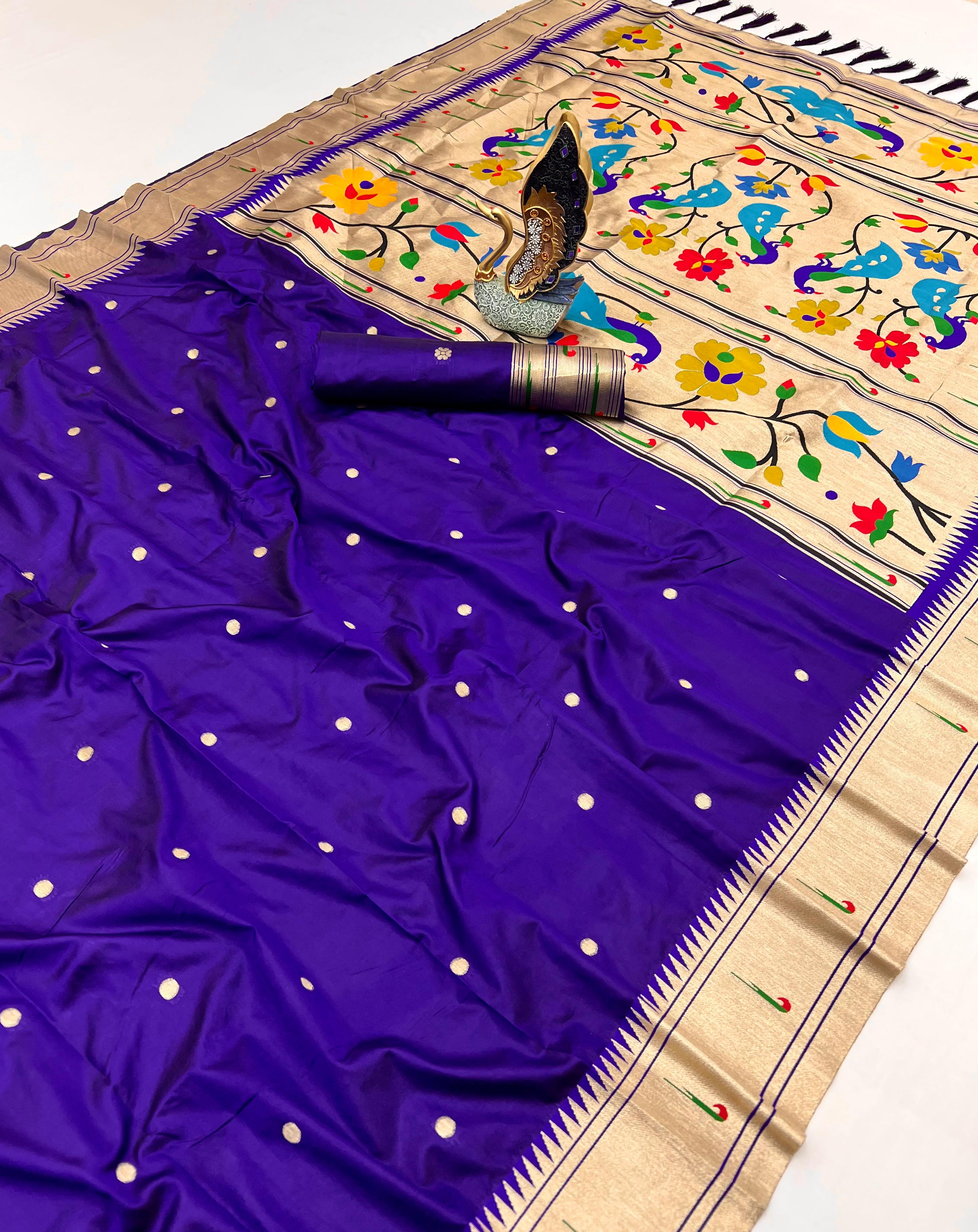 Lekha Karma Paithani Vol 3 Pethani Silk Zari And Meenakari Weaving Saree